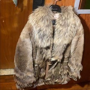 Fur Brown Multi Belted Short Coat